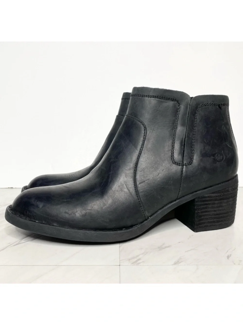 Born Reece Black Leather Bootie 10M